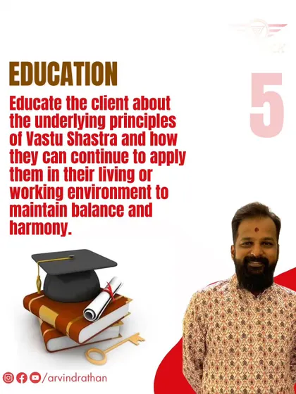 I educate you on the underlying principles of Vastu Shastra so you can continue to apply them and maintain harmony in your environment.
