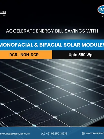 Accelerate your energy bill savings with our Mono-facial and Bi-facial solar modules. Available in DCR and Non-DCR options up to 550 Wp, they are designed to maximize your return on investment.