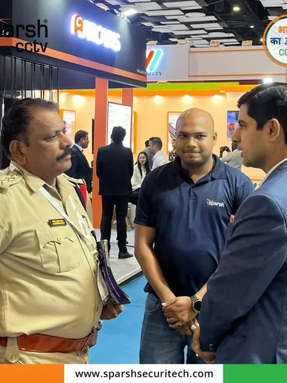 My team explaining our solutions to a police officer at the Traffic InfraTech Expo. I work closely with law enforcement to meet their specific needs.