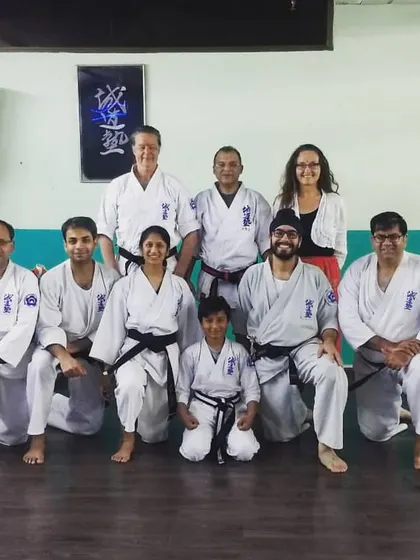 Our senior black belts in one frame. These Senpai help lead classes and mentor junior students, forming the backbone of our dojo.