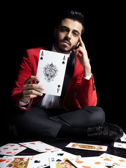 Unlocking the secrets of the mind, one card at a time. A professional shot with me and my favorite props.