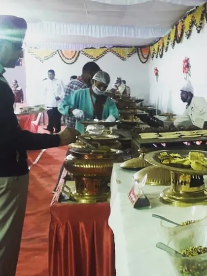 Our live cooking setup at the Pali wedding. We bring our entire kitchen and team to your location to ensure the food is fresh, hot, and authentic.