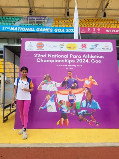 At the 22nd National Para Athletics Championships in Goa. We travel across the country to compete and prove our mettle.