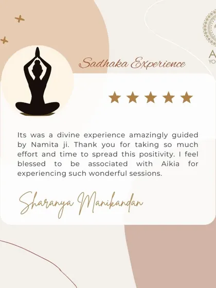 "It was a divine experience amazingly guided by Namita ji." We are so grateful for our students' kind words and feel blessed to be able to share these powerful, positive sessions with our community.