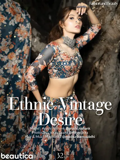 My first magazine feature in the international fashion and beauty publication, Beautica Magazine. This was the cover page for the "Ethnic Vintage Desire" story.