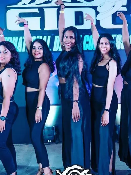 A full-team pose at the Goa International Dance Congress, celebrating the culmination of our hard work.