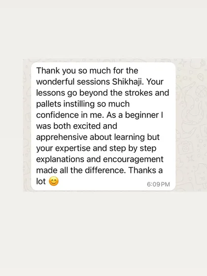 This student from an online session appreciated the step-by-step explanations that instilled confidence and made the class engaging and enjoyable.