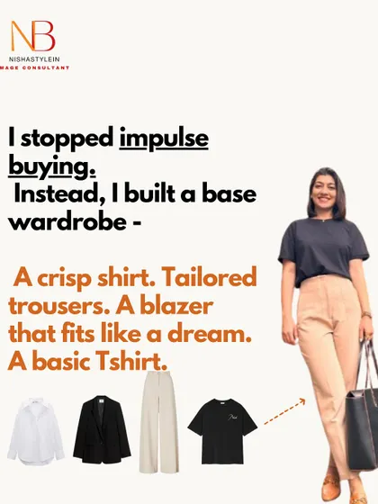 I stopped impulse buying and instead built a base wardrobe with a crisp shirt, tailored trousers, a blazer that fits like a dream, and a basic t-shirt. These are the building blocks of a smart wardrobe.