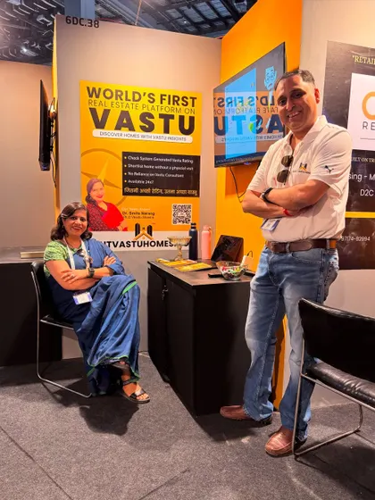At our booth during Startup Mahakumbh. My goal is to bridge the gap between ancient wisdom and modern living. It was energizing to meet so many people and discuss how they can find a home that truly supports their well-being through scientific Vastu analysis.