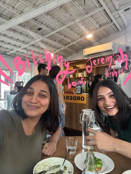 Giving our lunch a 'Jeremiah Fisher' level of love. I can add pop culture references and fun text to your photos with friends.