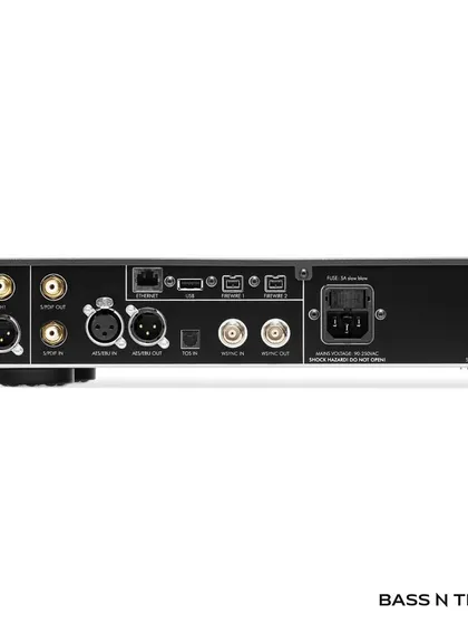 A close-up of the Weiss MAN301R's back panel, highlighting its versatile connectivity options for any high-end digital or analog system.