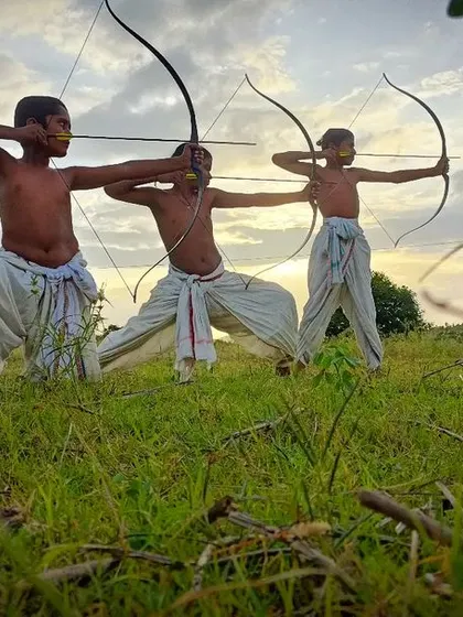 Young warriors in training. Each student adopts a slightly different stance, learning to find the posture that gives them the greatest stability and power, honoring both tradition and individual form.