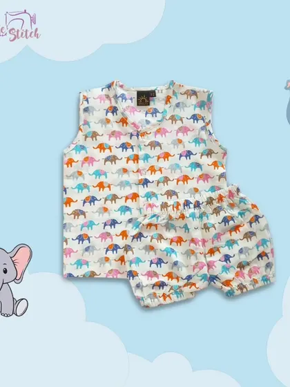 This elephant print co-ord set is another must-have for your baby. The playful print and soft fabric make it a favorite among parents and kids alike.