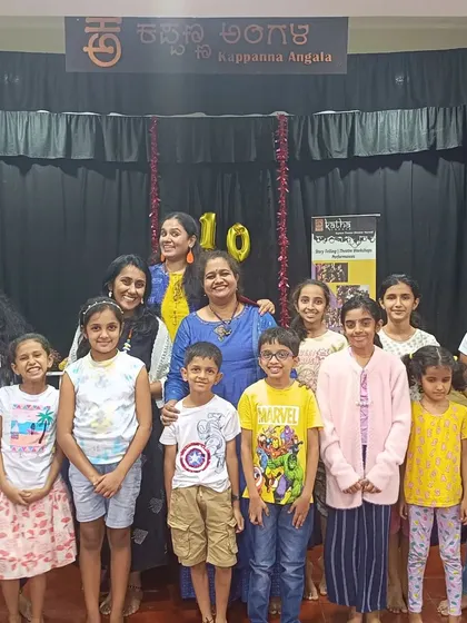 A happy group photo after a successful storytelling event. The smiles on their faces say it all.