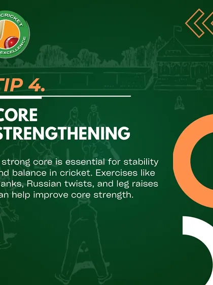 A strong core is essential for stability and balance in cricket. We teach exercises like planks and Russian twists to improve core strength.