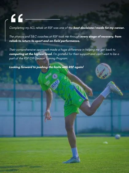 We are trusted by elite athletes to manage their recovery and performance. Ashique Kuruniyan of the Indian National Football Team shares his experience with our comprehensive ACL rehabilitation, highlighting our structured approach that guided him from the initial stages of recovery back to competing at the highest level.