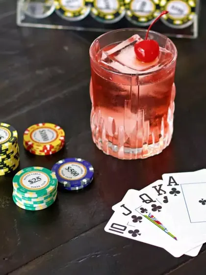 A classic cocktail ready for a Diwali card party. We can set up a complete bar for your teen patti or poker nights, making sure your guests are well taken care of.