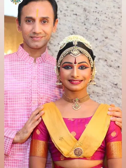 Another cherished photo with my student Gowri Manohari. Seeing a student blossom on stage is the greatest reward for a teacher.