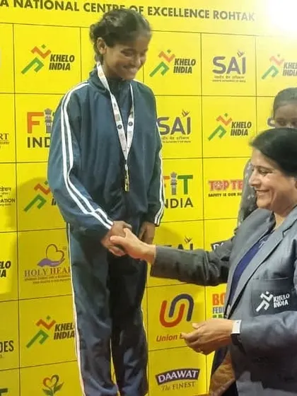 A proud moment for our academy as my student receives her gold medal on the podium at the Khelo India Sub-Junior National Championship. This is what we strive for every day.