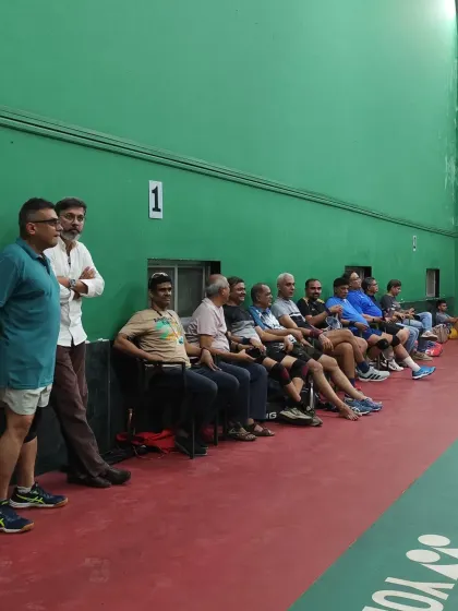 Players from both Matunga and Chembur Gymkhanas watching the friendly matches from the sidelines, cheering on their teammates.