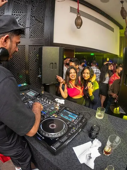 Another angle from my set at i-Bar, showing my view of the energetic partygoers.