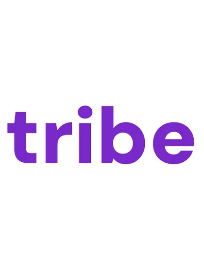 the 'tribe' logo on a clean white background, showing its versatility. a strong logo should work everywhere.