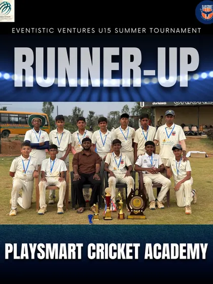 Our U15 team proudly posing with their Runner-Up trophy from the Eventistic Ventures Summer Tournament. A champion effort and a great learning experience.