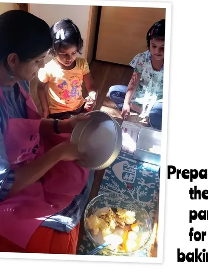 A step-by-step look at our whole wheat chocolate cake baking session, where we explored ingredients, mixed batter, and learned about baking.