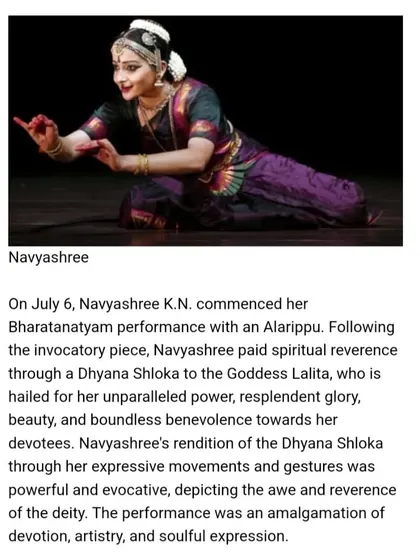 An excerpt from the Narthaki review, describing the opening invocatory piece of my performance. The Dhyana Shloka sets the devotional tone for the entire recital.