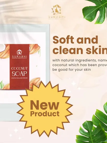 We are excited to launch our new Coconut Soap. Made with natural coconut, it provides gentle care for soft, clean, and healthy skin.