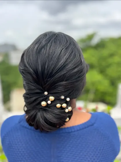 Another shot showing the detail and craftsmanship of this classic updo.