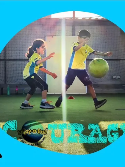 Courage isn't just about being the best, it's about trying your best. Here you can see two of our players engaged in a friendly game, learning to be brave, confident, and supportive of each other. We create a safe space for kids to step out of their comfort zone.