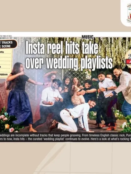 Our team was featured in The Bangalore Times, discussing the latest sangeet trends. We are honored to be recognized as experts in our field.