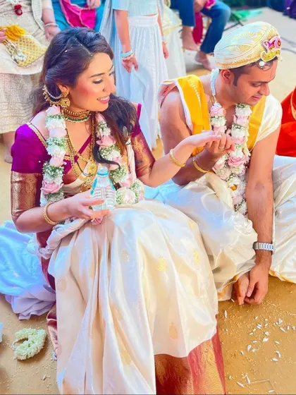 A beautiful "Two States" wedding where our lovely Punjabi bride embraced a South Indian bridal look. It was a joy to blend cultures and create this unique and memorable style for her.
