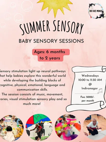 Join us for our Summer Sensory sessions. These classes are designed for babies and toddlers from 6 months to 2 years and include music, movement, stories, and lots of hands on messy play.