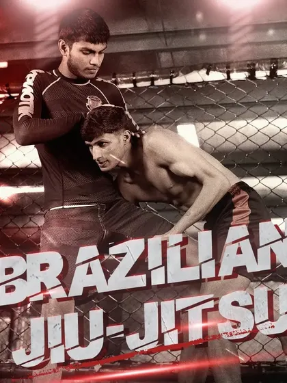 A promotional graphic for our Brazilian Jiu-Jitsu classes. BJJ is the art of ground control and submissions, a key component for any mixed martial artist.