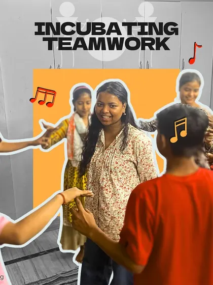 Teamwork and play are integral to our teaching method. Here, students participate in the "Honey and Bee" game, a fun activity that builds camaraderie and focus before the music lesson begins.
