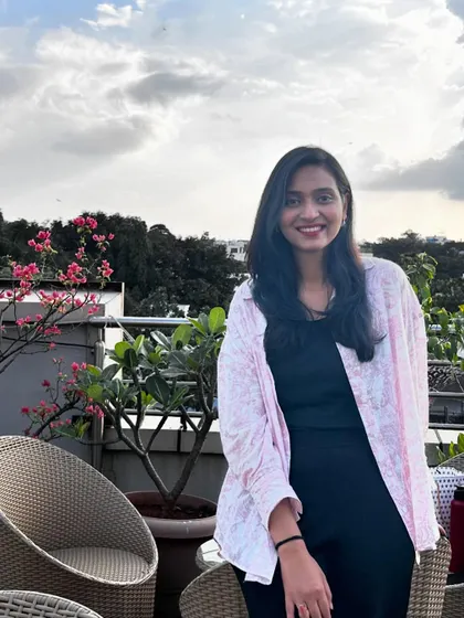 A closer shot of me enjoying a cloudy day in Bangalore.