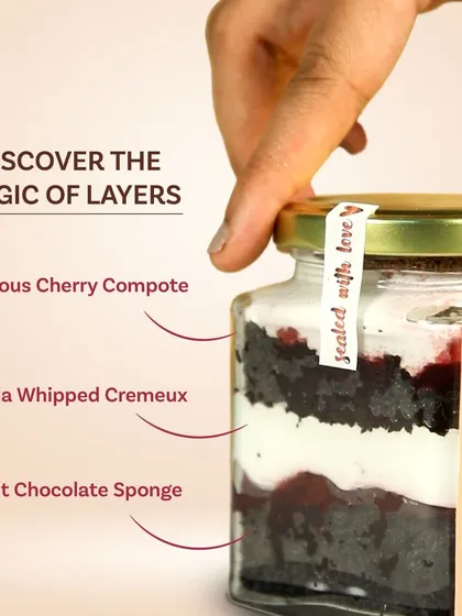 Discover the magic of layers in my Black Forest Jar. Each spoonful gives you the perfect combination of rich chocolate, tangy cherry, and light vanilla cream.