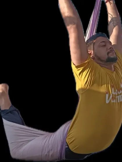 Meditation in the air. Finding stillness while suspended is a unique experience. It calms the nervous system and helps you connect with your breath.