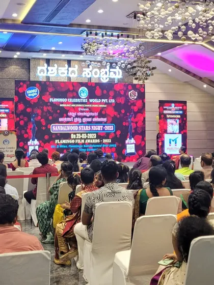 A view from the audience at the Sandalwood Stars Night 2023. We ensure a great viewing experience for every guest with professional stage and lighting design.