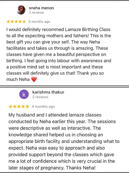 Couples share how the classes gave them a beautiful new perspective on birthing with a positive mindset and helped them choose the right birth facility.