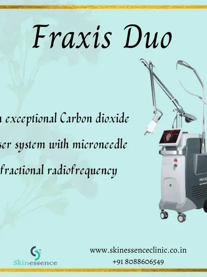 Here I introduce the Fraxis Duo system. It's an exceptional device that combines a Carbon Dioxide (CO2) laser with microneedle fractional radiofrequency, allowing me to offer powerful and precise skin resurfacing and tightening treatments.