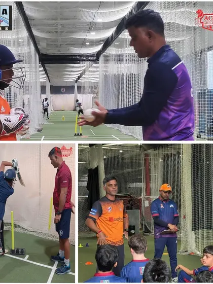 Our coaches in action with the players from Chicago Youth Cricket Academy (CYCA). This collage shows the energy and intensity of our joint training sessions, blending drills with a bit of fun.