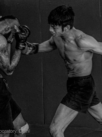 From the archives: Project Battlefit athletes Rahul Thapa and Seth Rosario in a grueling training session at The Combat Laboratory.