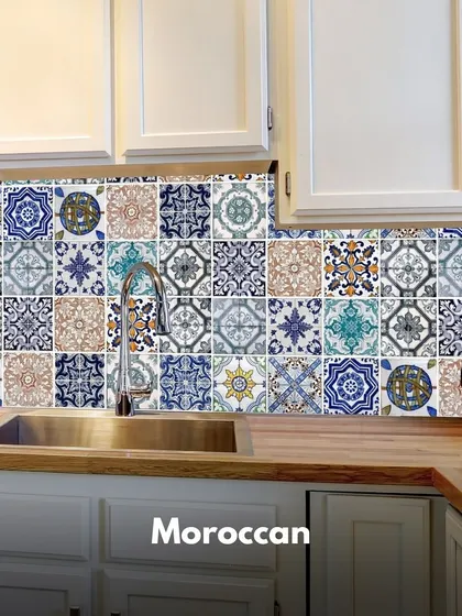 Moroccan tiles are perfect for adding a pop of color and intricate patterns to a kitchen backsplash. They bring a vibrant, eclectic energy to the space.