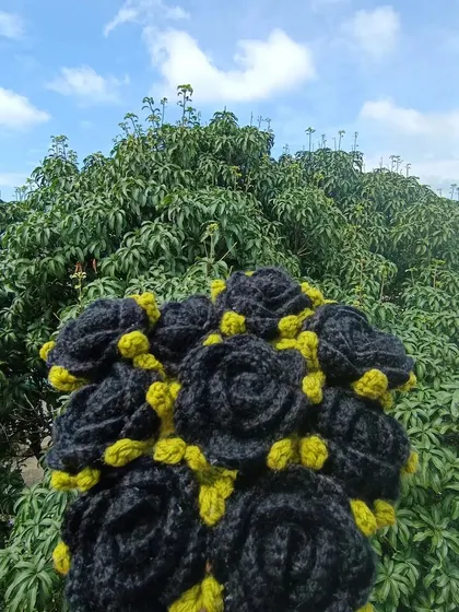 A bouquet of black roses, a striking and unique custom creation.