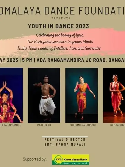 The festival poster for "Youth in Dance 2023," which featured Ramya Suresh's performance of "Karunaada Maanye."