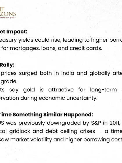 We cover Moody's downgrade of the US credit rating and its market impact. This bulletin explains the reasons for the downgrade, the subsequent gold rally, and what it means for investors.