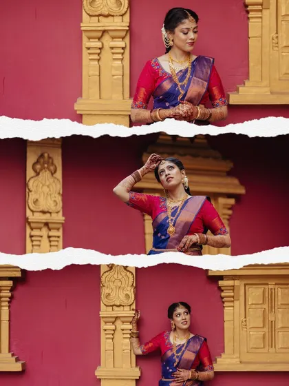A duplicate of ID 51, this creative collage of a bride's portraits uses a torn-paper effect.